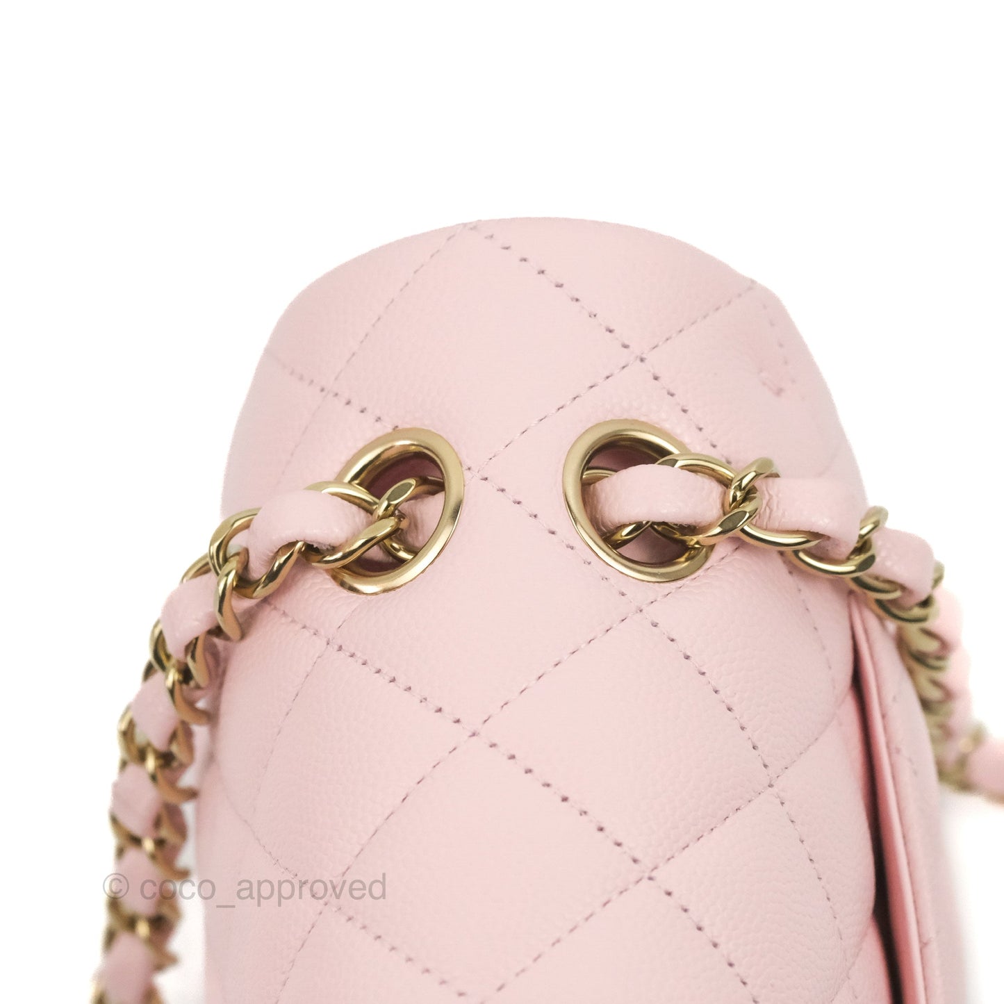 Chanel Small S/M Classic Quilted Flap Pink Caviar Gold Hardware 22S