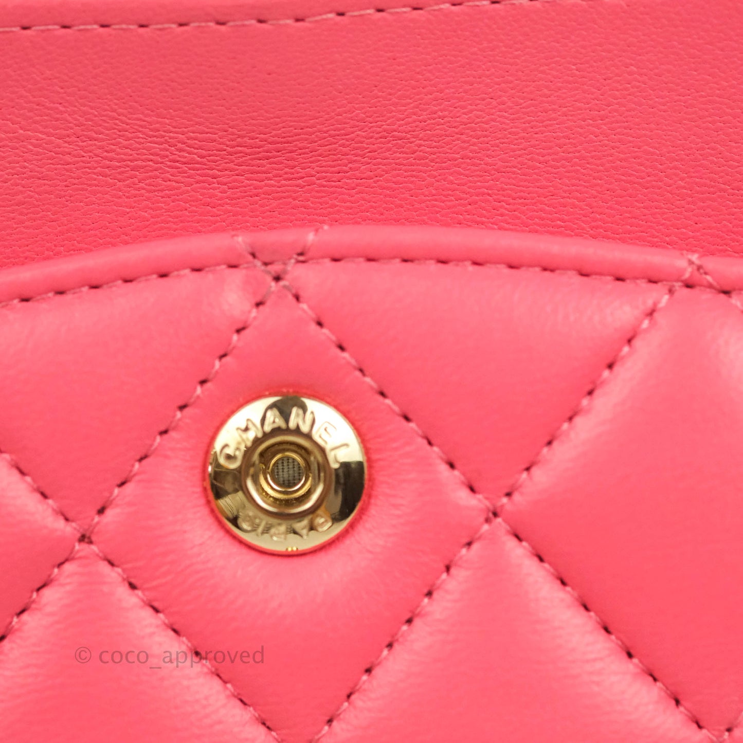 Chanel Small Classic Quilted Flap Rosy Pink Lambskin Gold Hardware