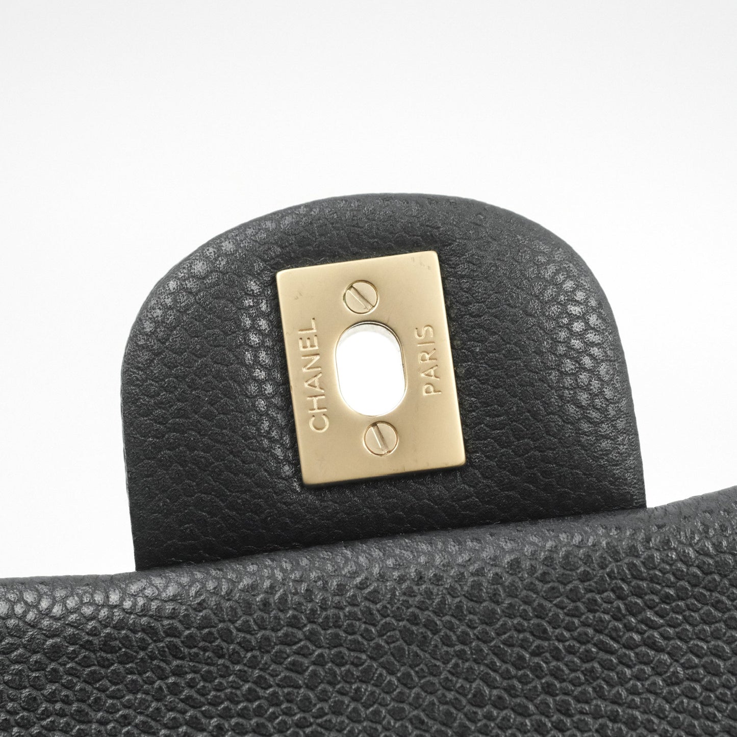 Chanel Quilted Mini Square Iridescent Black Caviar Matte Gold Hardware