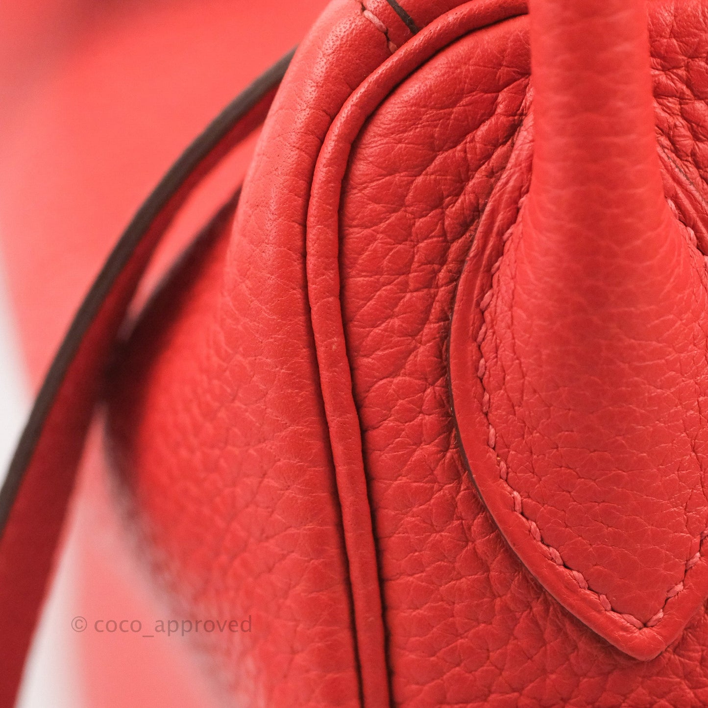 Hermès Lindy 30 Red Clemence Palladium Hardware