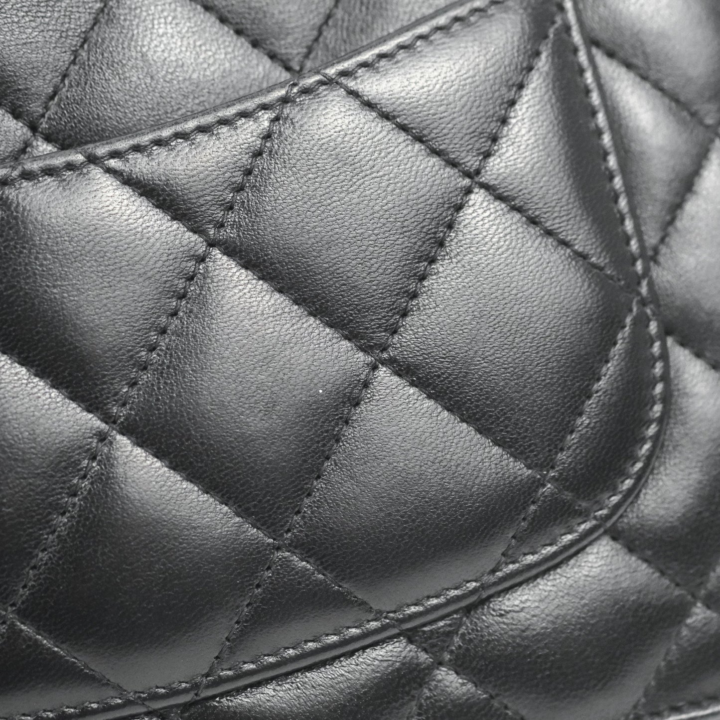 Chanel Quilted Classic WOC Black Lambskin Silver Hardware