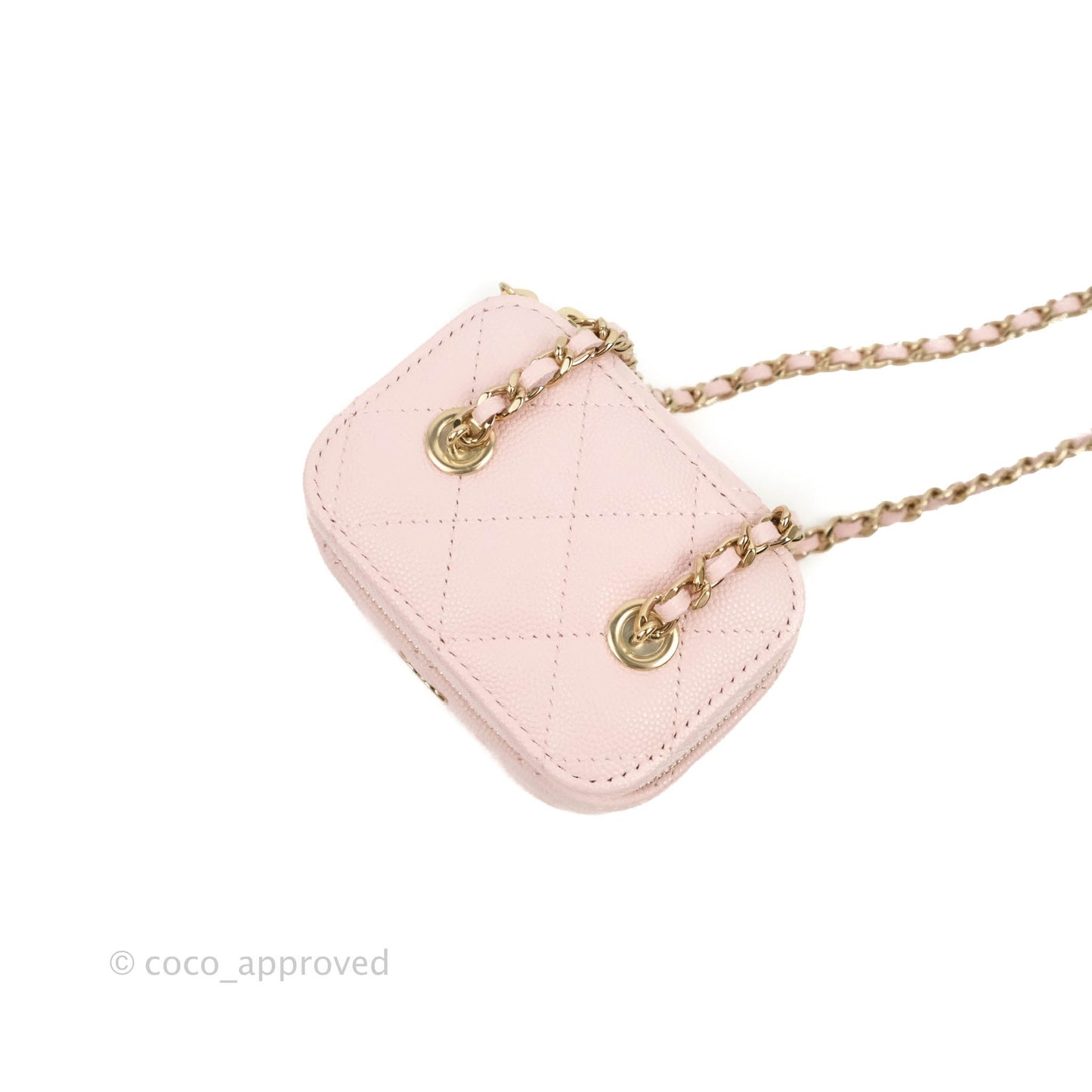 Chanel Mini Vanity With Chain Pink Caviar Gold Hardware