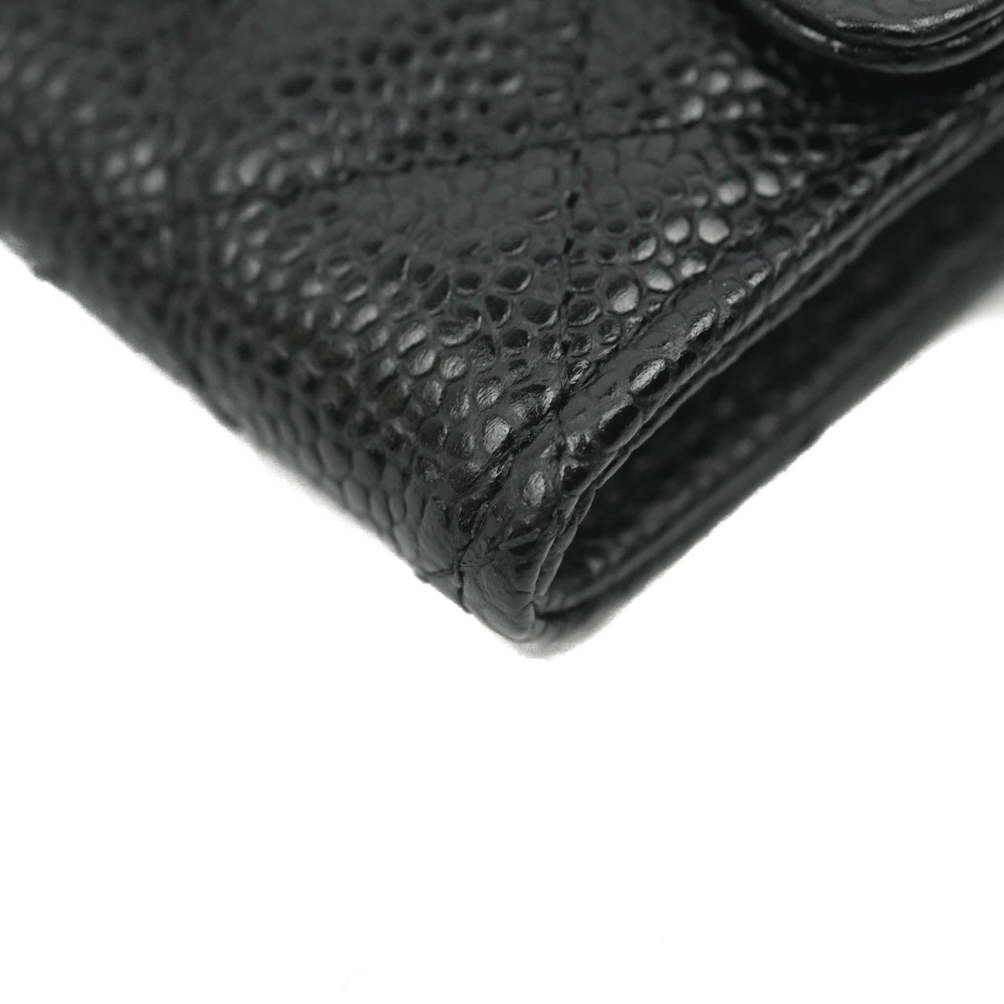 Chanel Quilted Flap Card Holder Black Caviar Gold Hardware