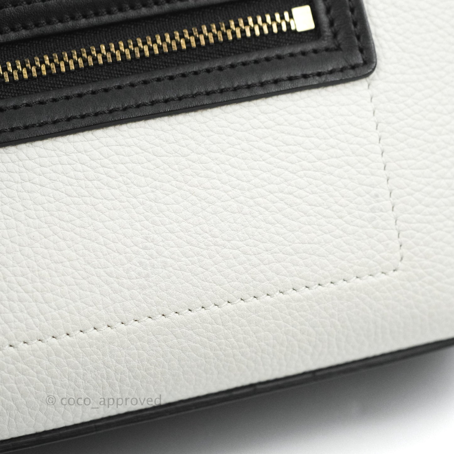 Celine Nano Luggage Bag Tricolour Dune/White/Black Grained Calfskin