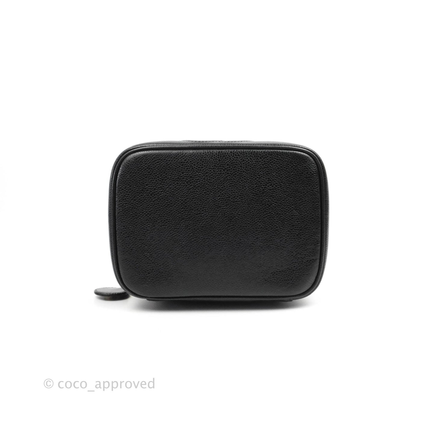 Chanel Vintage Vanity Case Black Caviar Gold Hardware