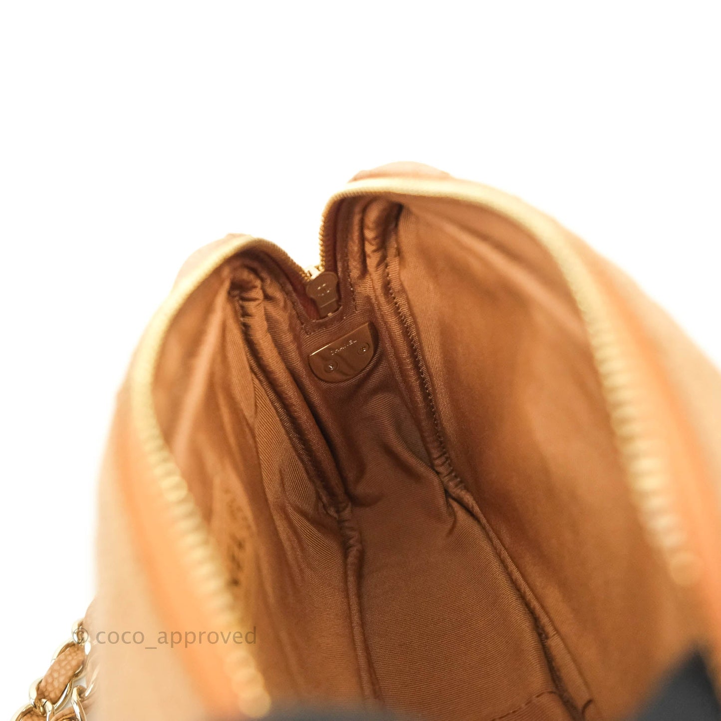 Chanel Camera Bag Caramel Dark Beige Caviar Gold Hardware