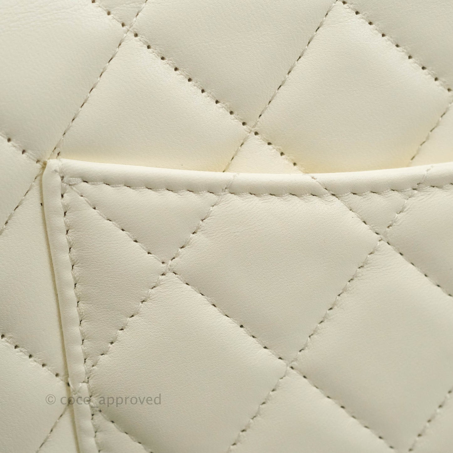 Chanel Quilted Pearl Crush Wallet on Chain WOC White Lambskin Aged Gold Hardware