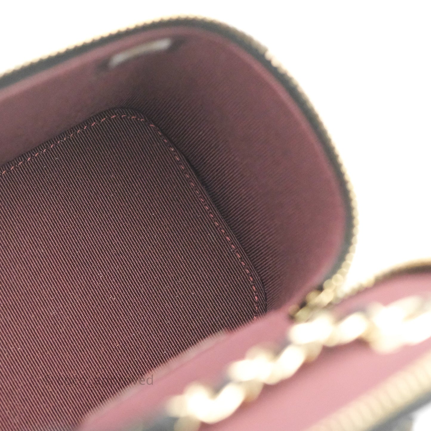 Chanel Mini Vanity With Chain Black Lambskin Gold Hardware