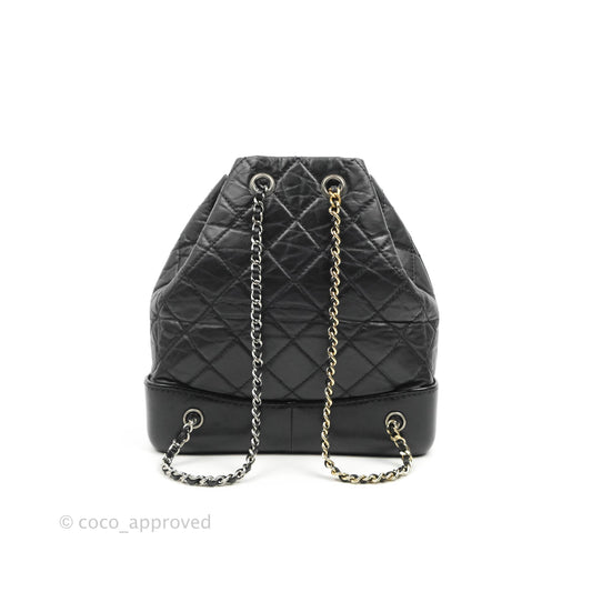 Chanel Small Gabrielle Backpack Black Aged Calfskin