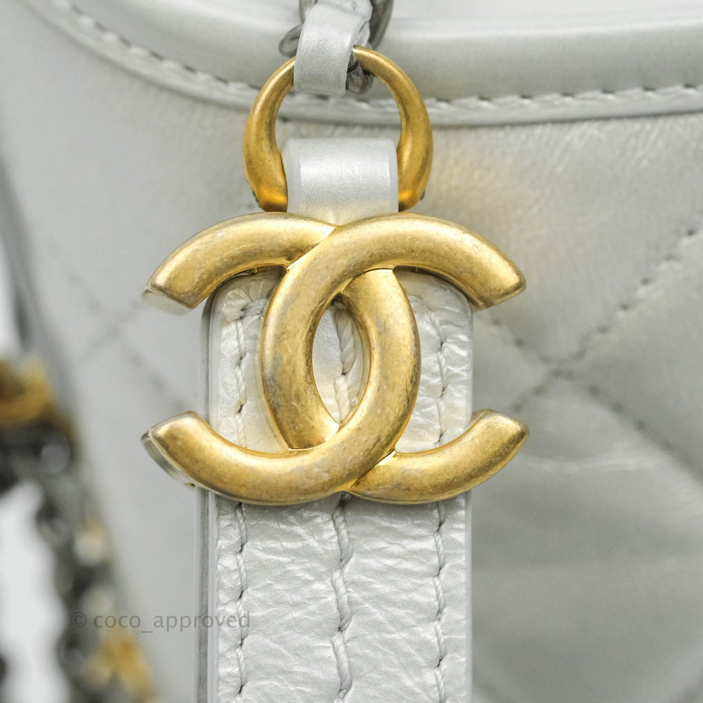 Chanel Small Gabrielle Hobo Bag Metallic Light Silver Aged Calfskin Mixed Hardware 19K