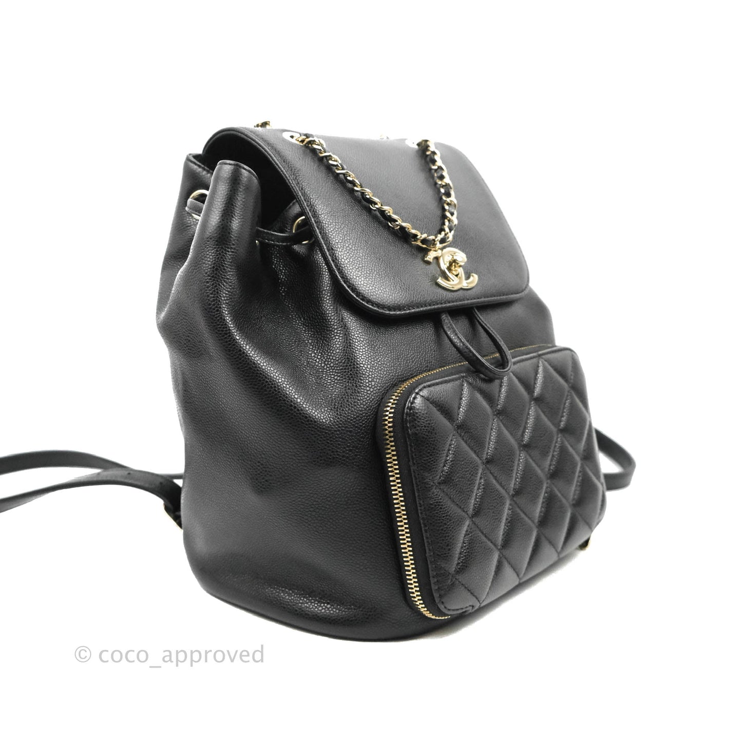 Chanel Quilted Business Affinity Backpack Black Caviar Gold Hardware