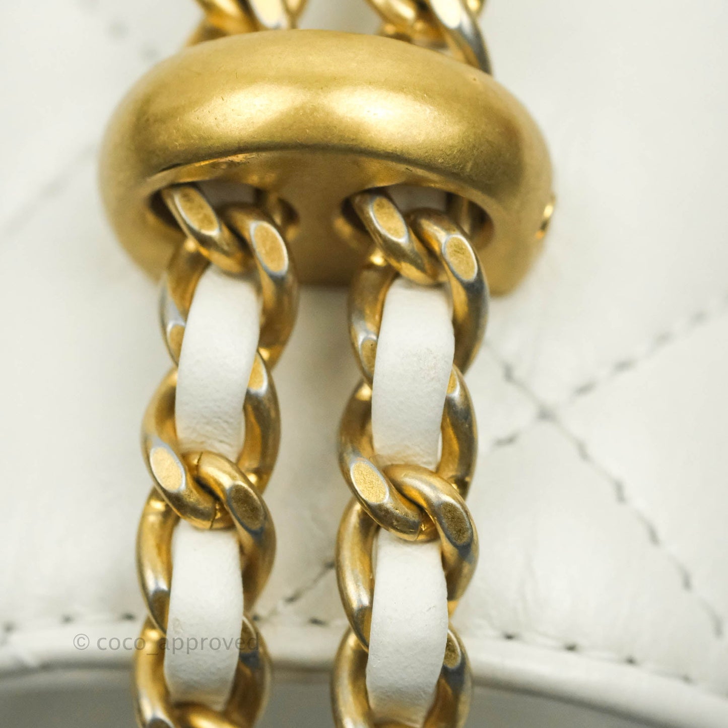 Chanel Quilted Mini Perfect Fit Adjustable White Calfskin Gold Hardware