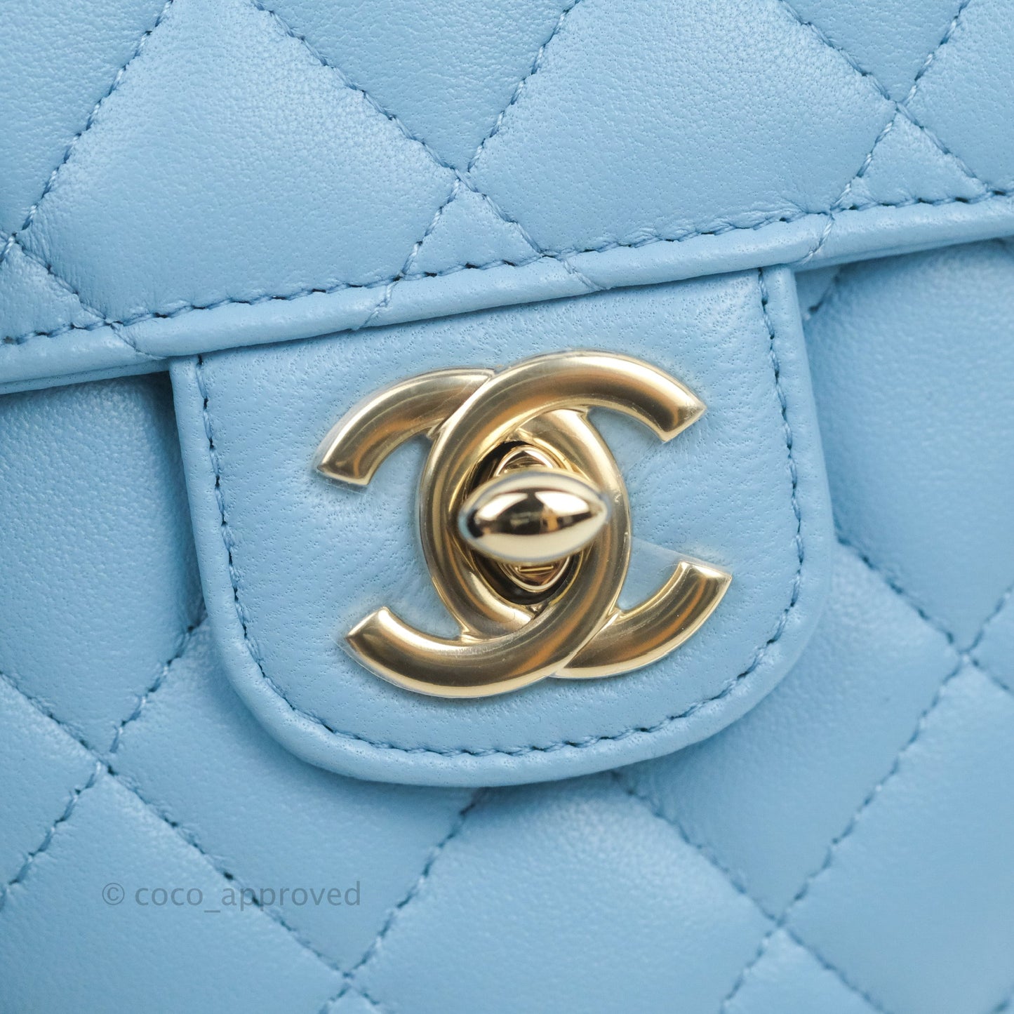 Chanel Small Heart Bag Blue Lambskin Gold Hardware 22S