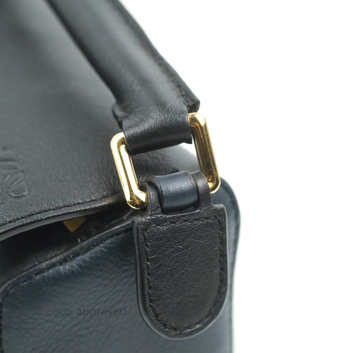 Loewe Mini Puzzle Bag Black/White/Navy Calfskin Gold Hardware