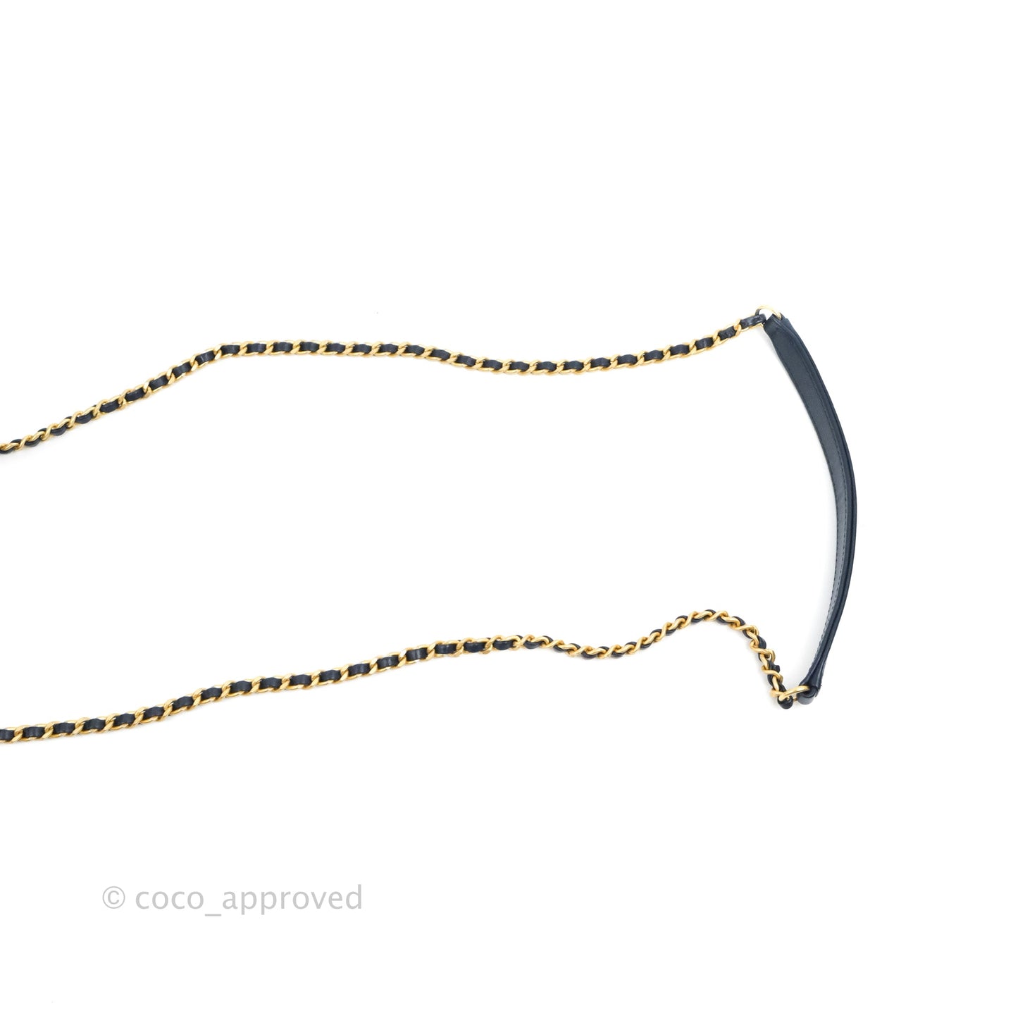 Chanel Quilted Small CC Filigree Vanity Case Navy Caviar Gold Hardware
