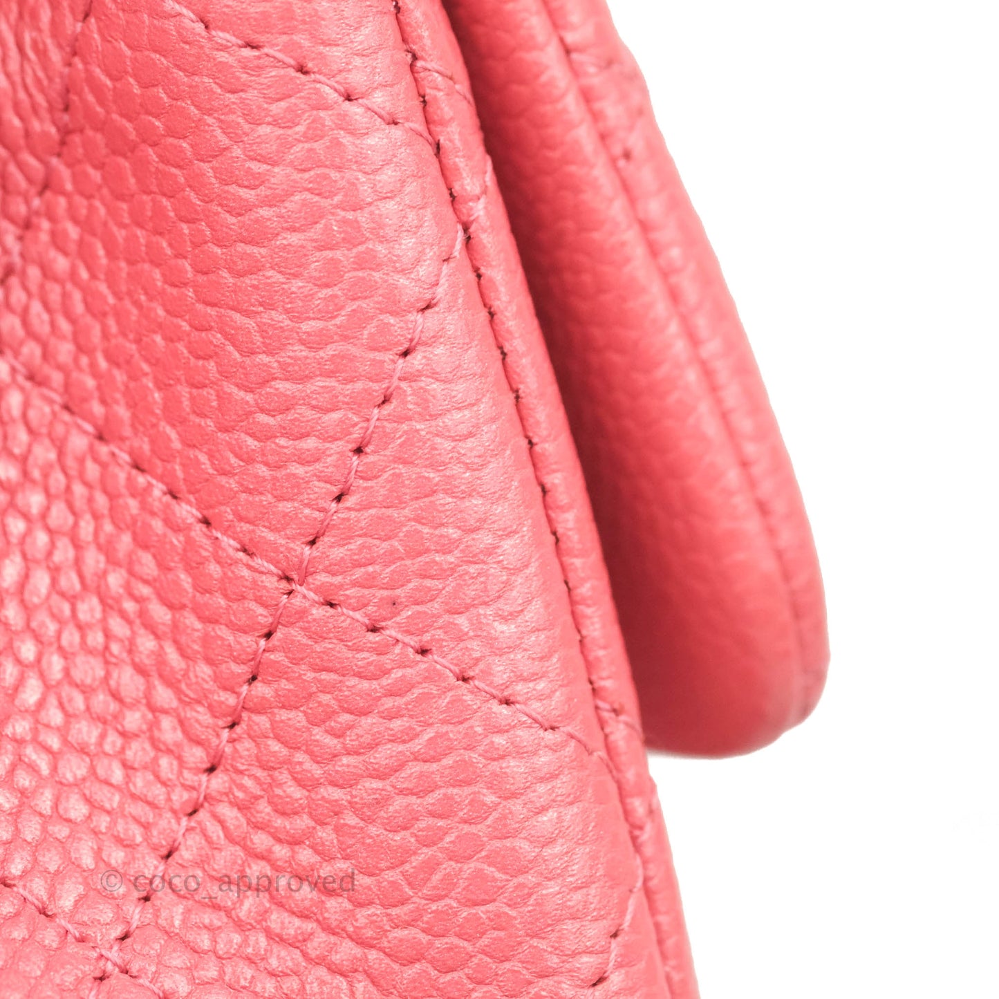 Chanel Quilted Mini Rectangular Flap Pearly Pink Caviar Gold Hardware 18S