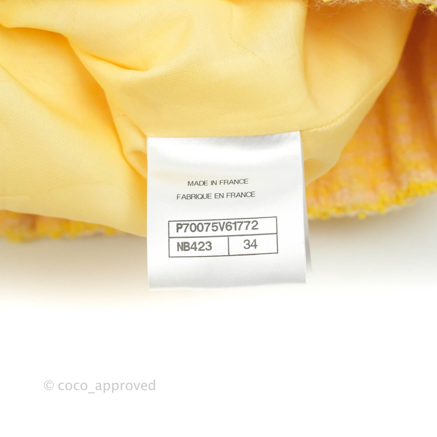 Chanel Yellow Tweed Jacket 21S