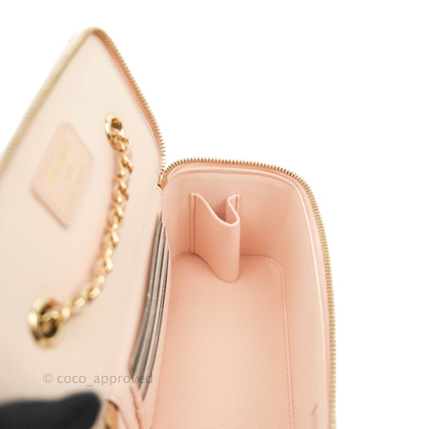 Chanel Vanity with Classic Chain Light Beige Caviar Gold Hardware 22C