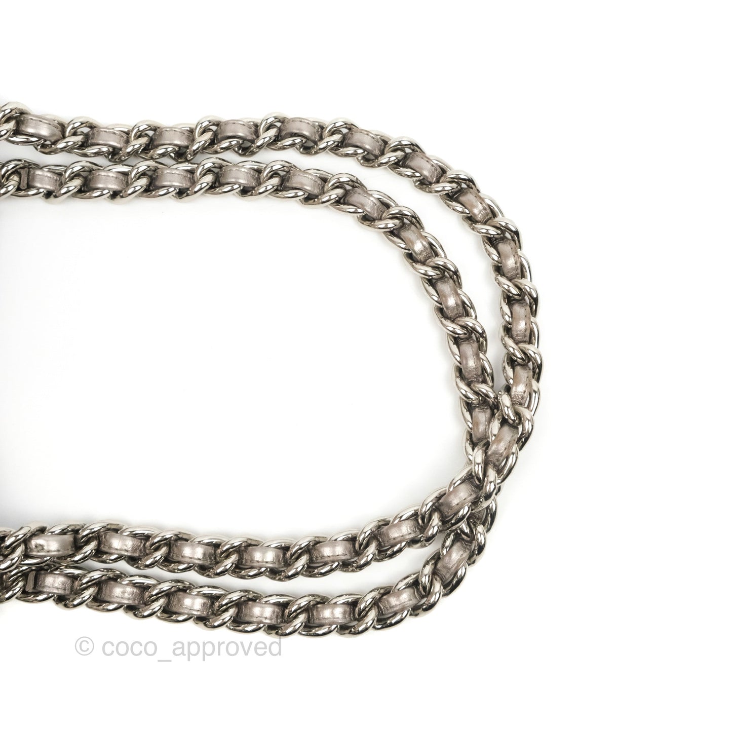 Chanel Metallic Cracked Calfskin Modern Chain Tote Silver