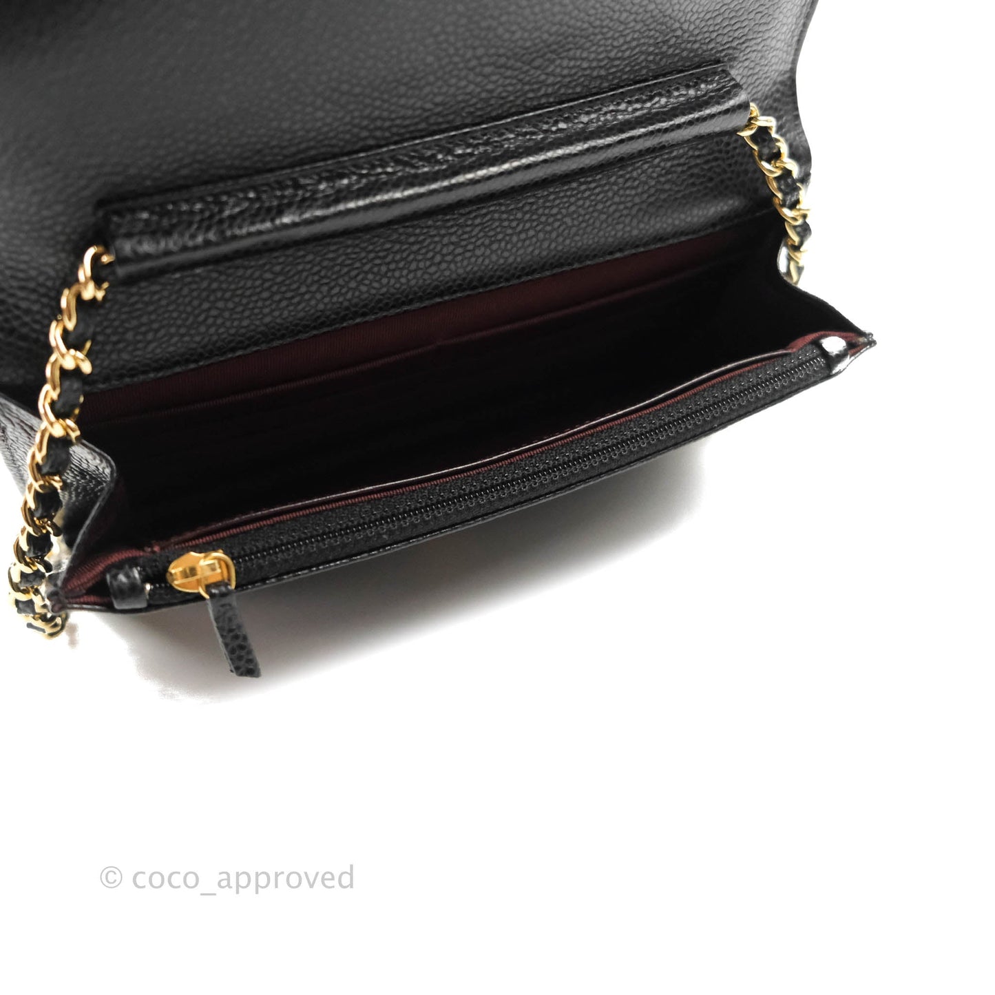Chanel Quilted Wallet on Chain WOC Black Caviar Gold Hardware