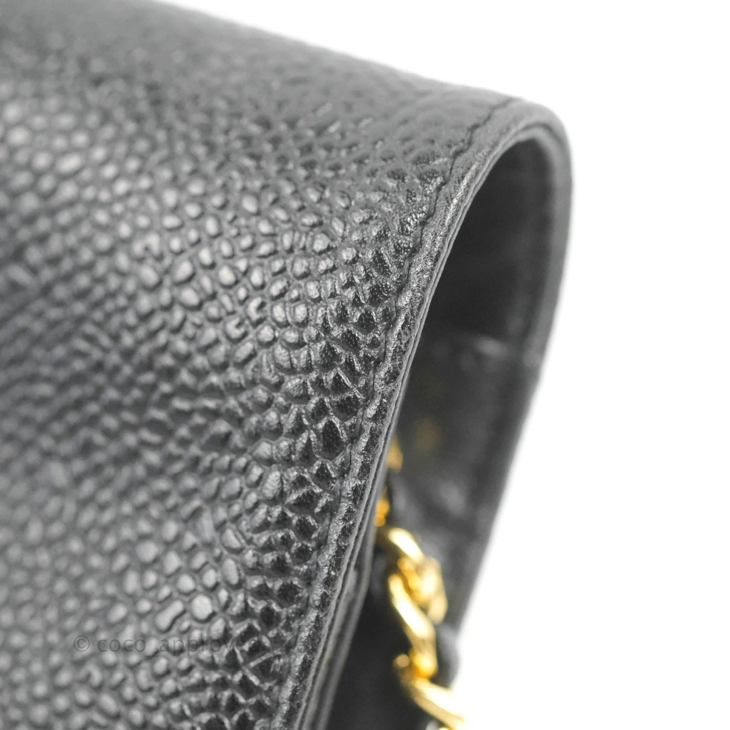Chanel Vintage CC Wallet on Chain WOC Black Caviar Gold Hardware