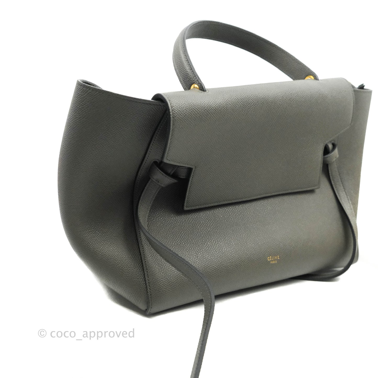 Celine Mini Belt Bag Grey Grained Calfskin Gold Hardware