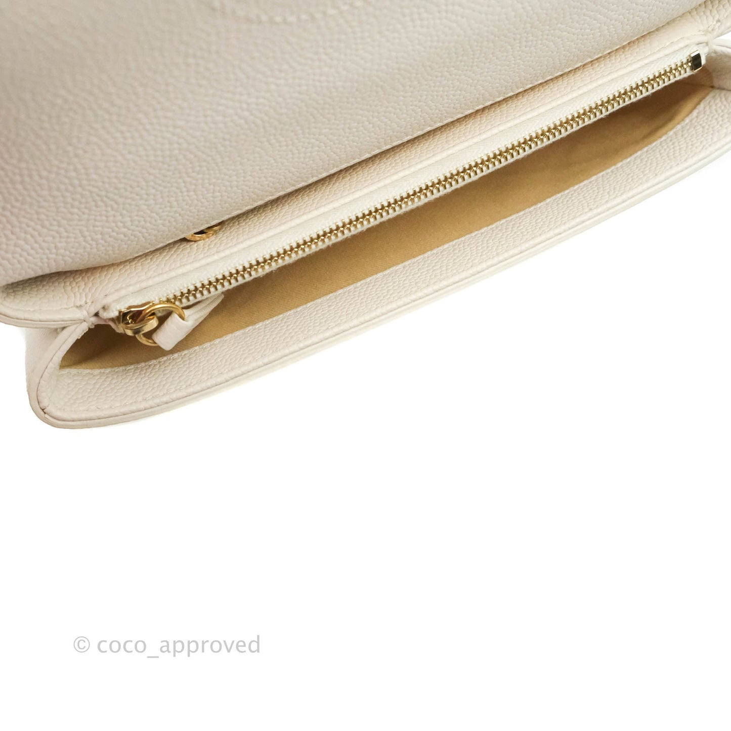 Chanel Chic Affinity Small Grained Calfskin Ivory Gold Hardware