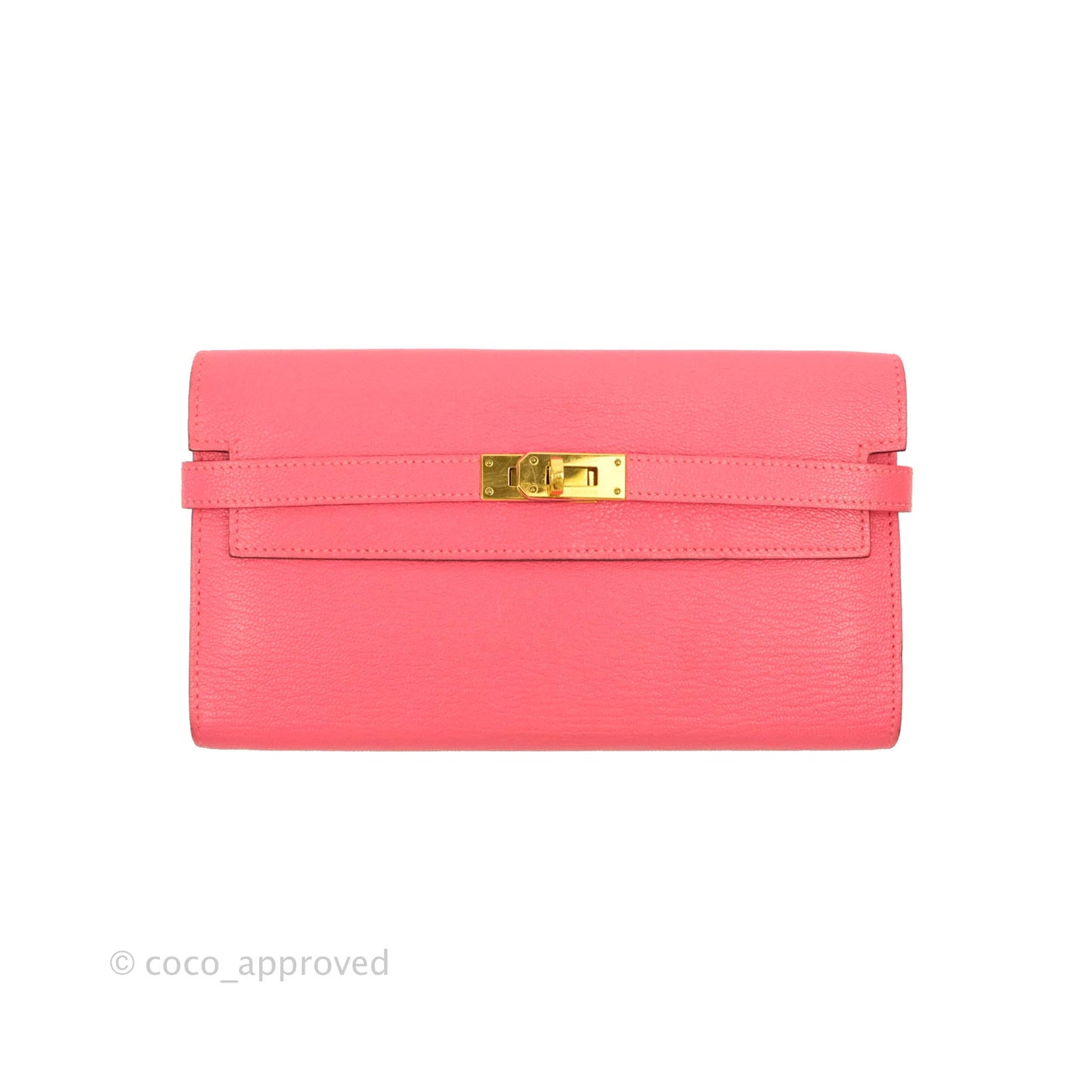 Hermès Kelly Wallet Rose Lipstick Chevre Gold Hardware