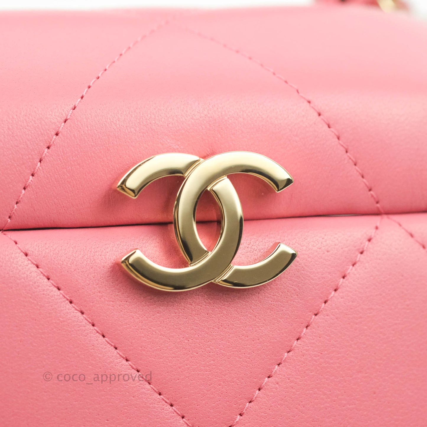 Chanel Small Hexagon Vanity Case Pink Lambskin Gold Hardware