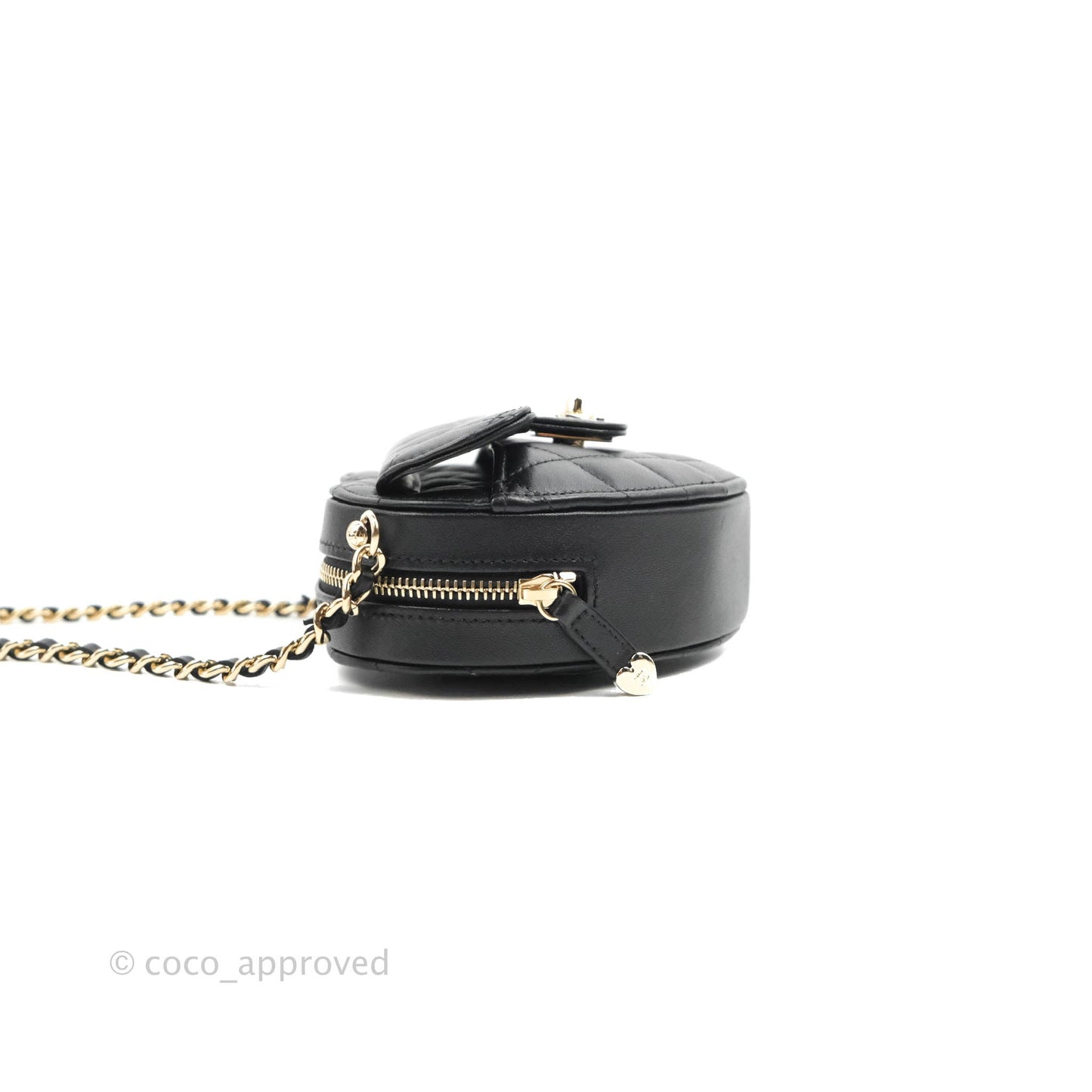 Chanel Small Heart Bag Black Lambskin Gold Hardware 22S
