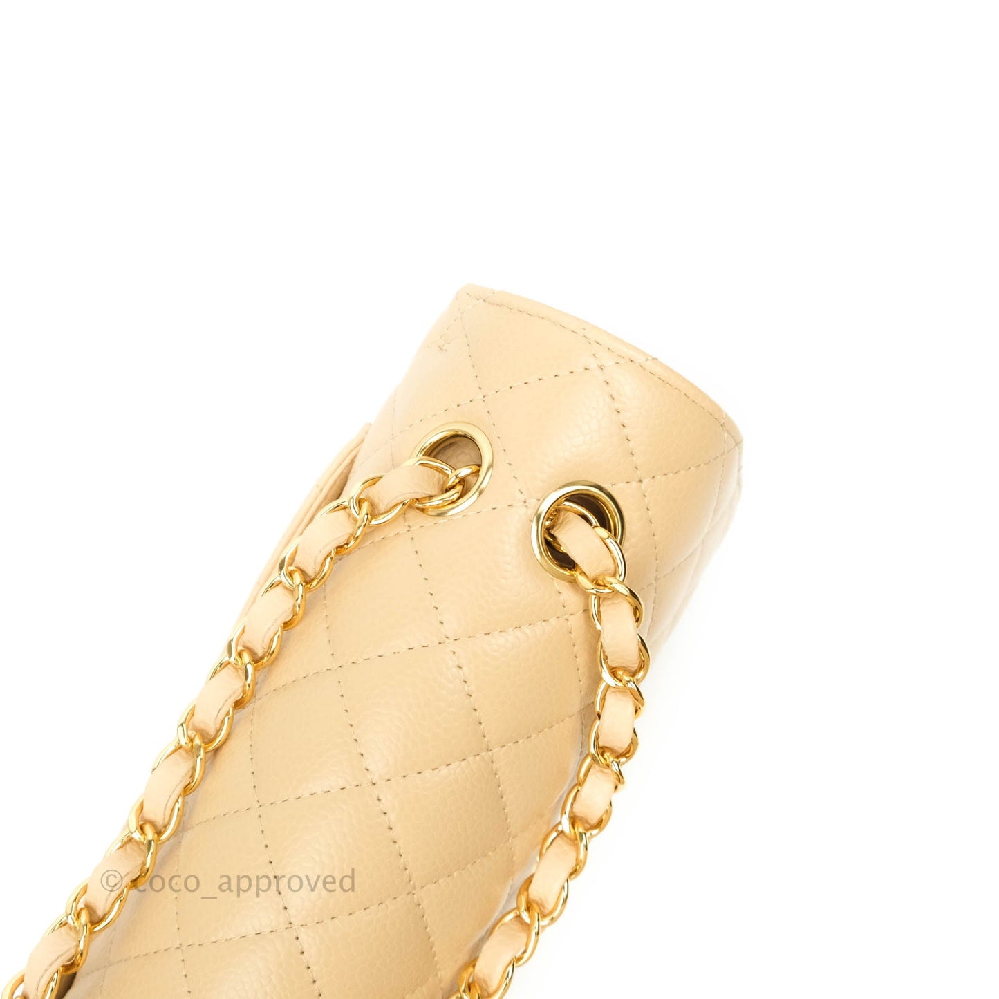 Chanel Classic Small S/M Flap Beige Caviar Gold Hardware