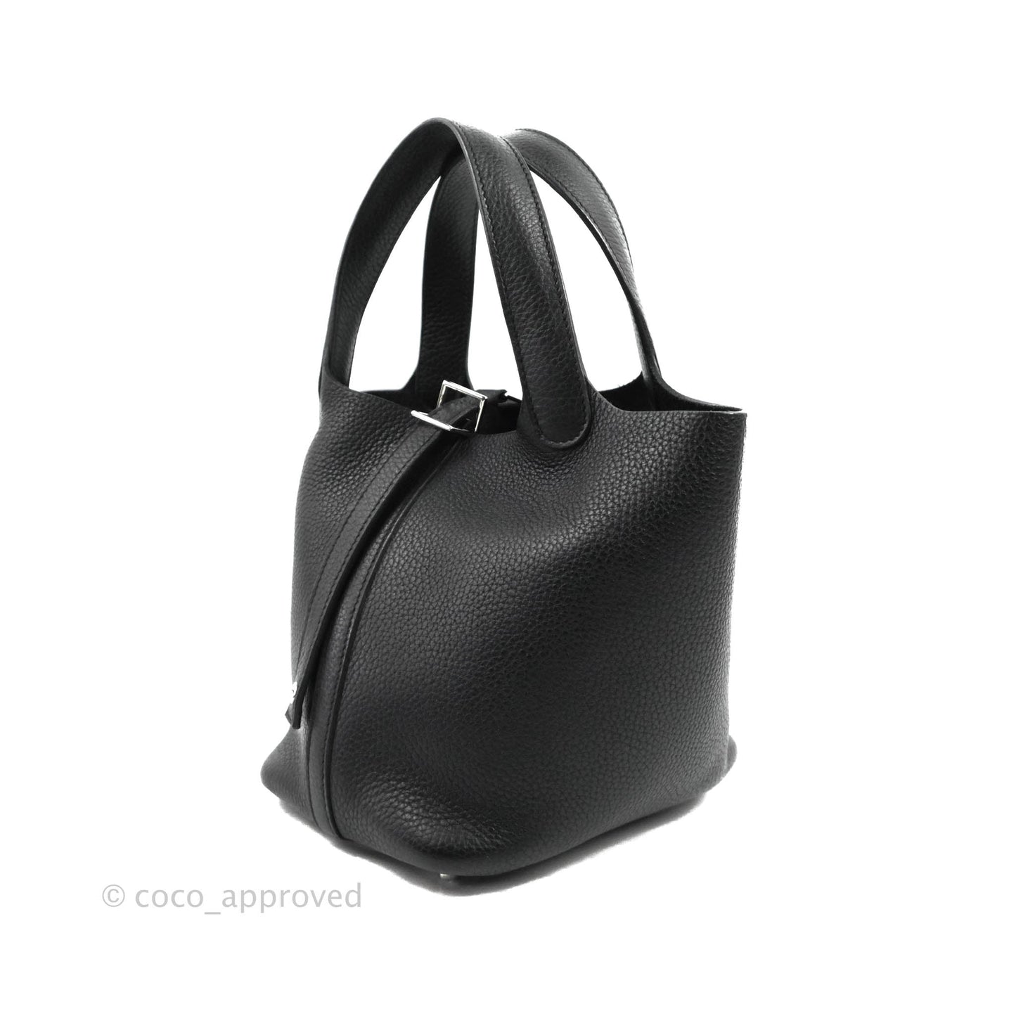 Hermès Picotin Lock 18 PM Black Taurillon Clemence Palladium Hardware
