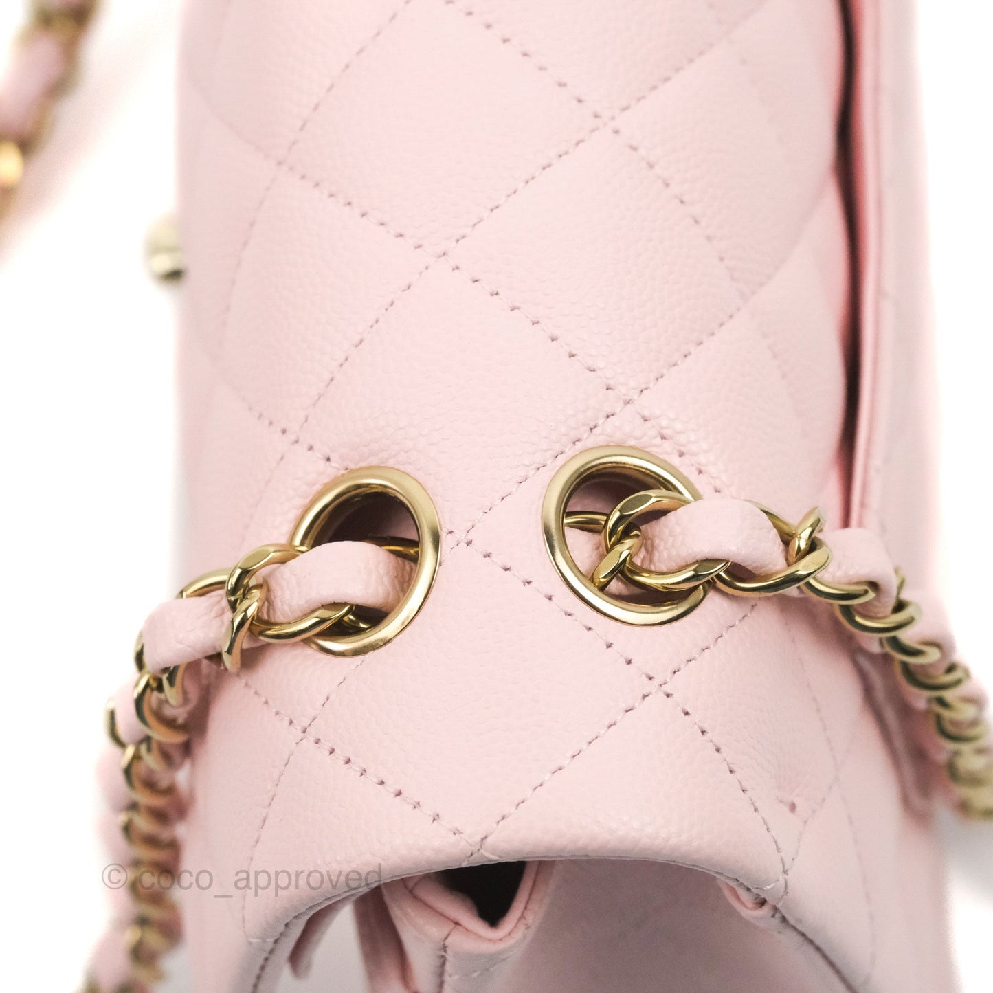 Chanel Small S/M Classic Quilted Flap Pink Caviar Gold Hardware 22S