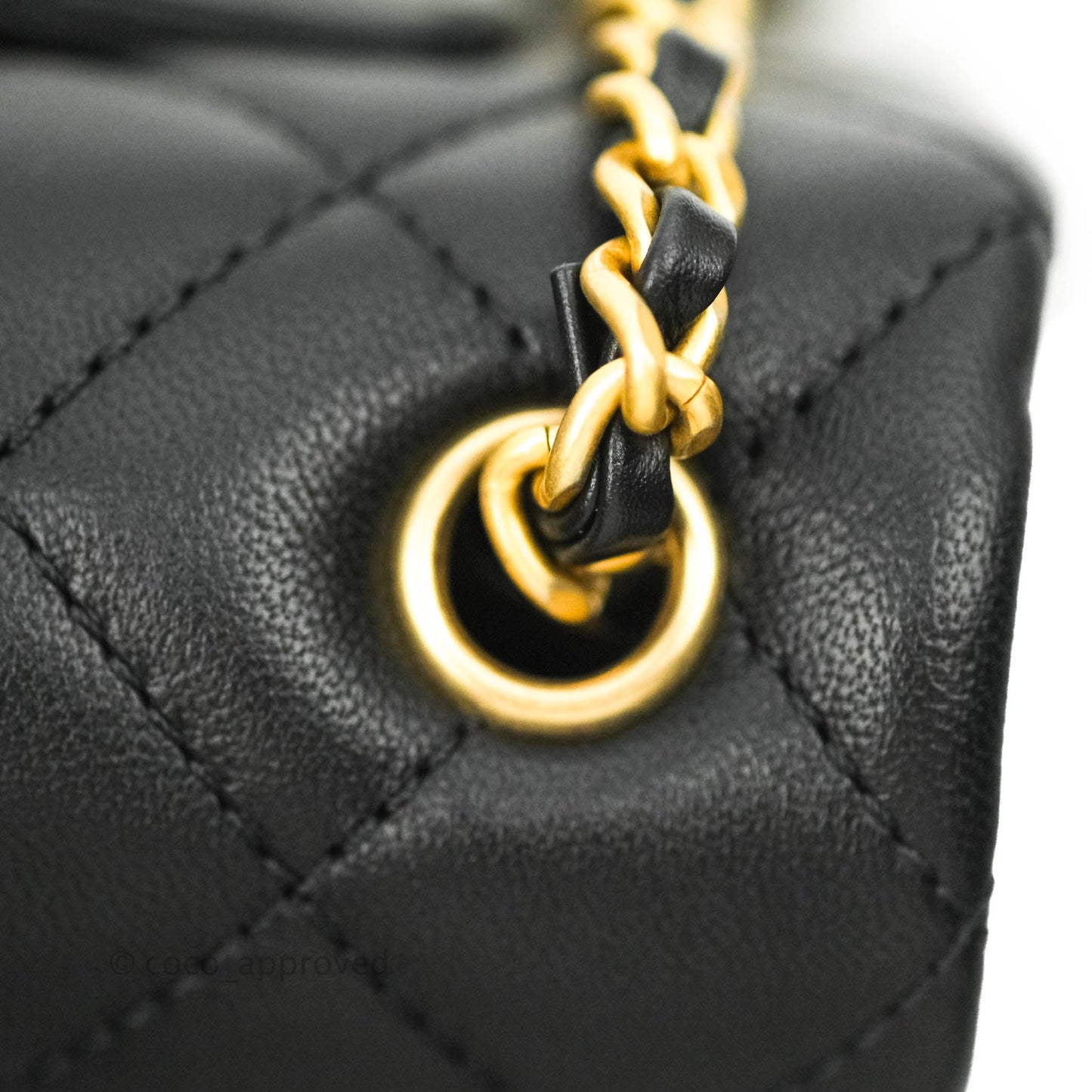 Chanel Mini Rectangular Pearl Crush Quilted Black Lambskin Gold Hardware