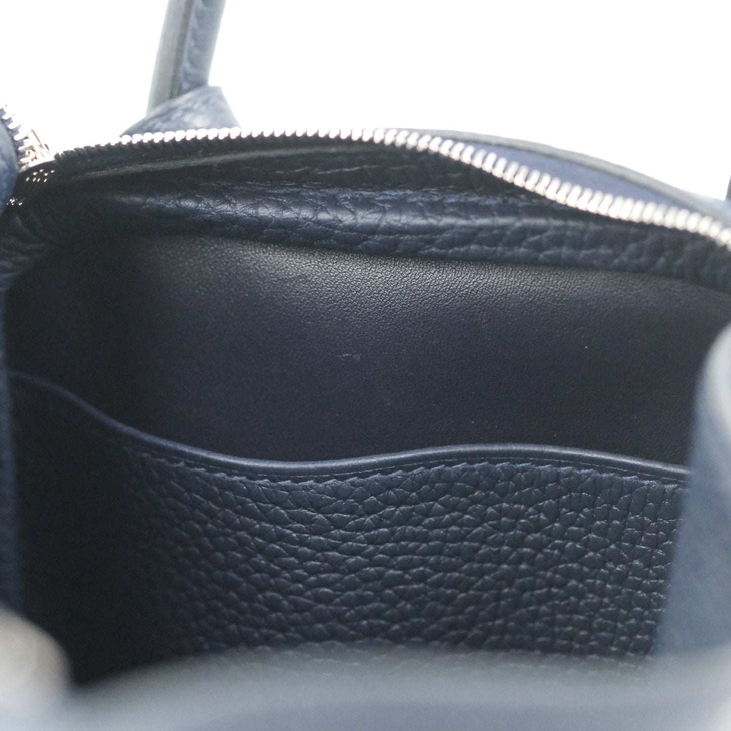 Hermès Lindy 26 Bleu Nuit Clemence Silver Hardware