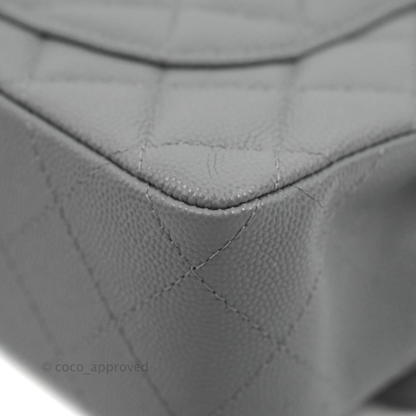 Chanel Small Classic Quilted Flap Grey Caviar Gold Hardware 20C