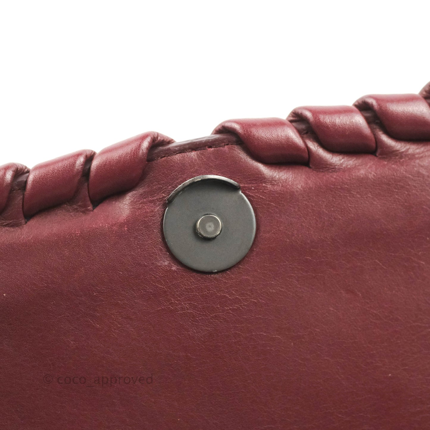 Bottega Veneta Small Nappa Intrecciato Olimpia Shoulder Bag Dark Red