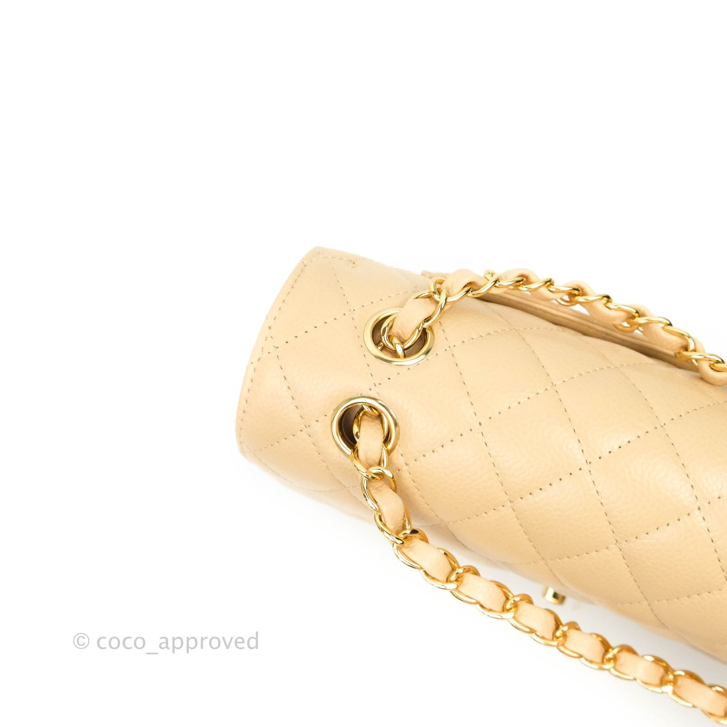 Chanel Classic Small S/M Flap Beige Caviar Gold Hardware