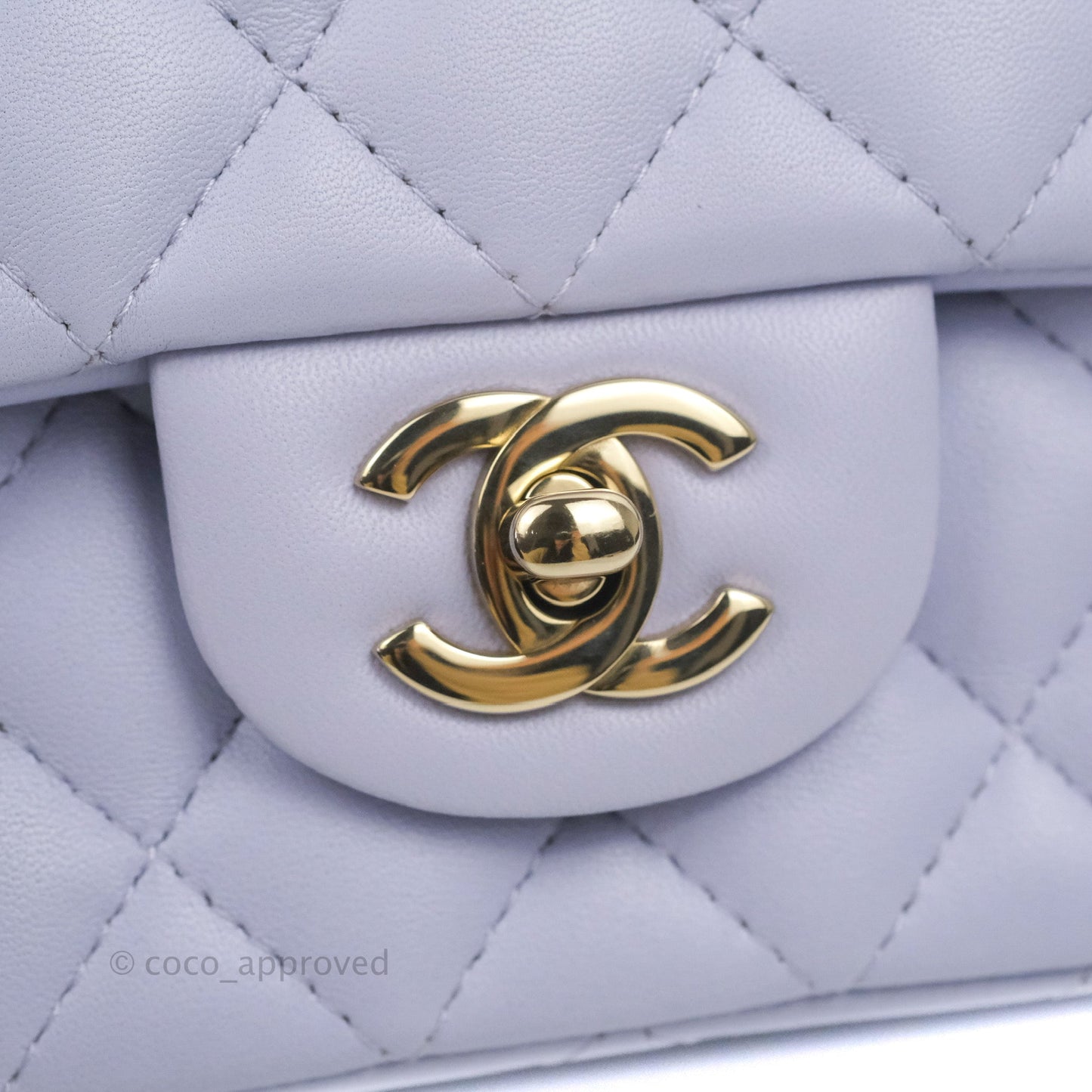 Chanel Quilted Mini Rectangular Flap Lilac Lambskin Gold Hardware