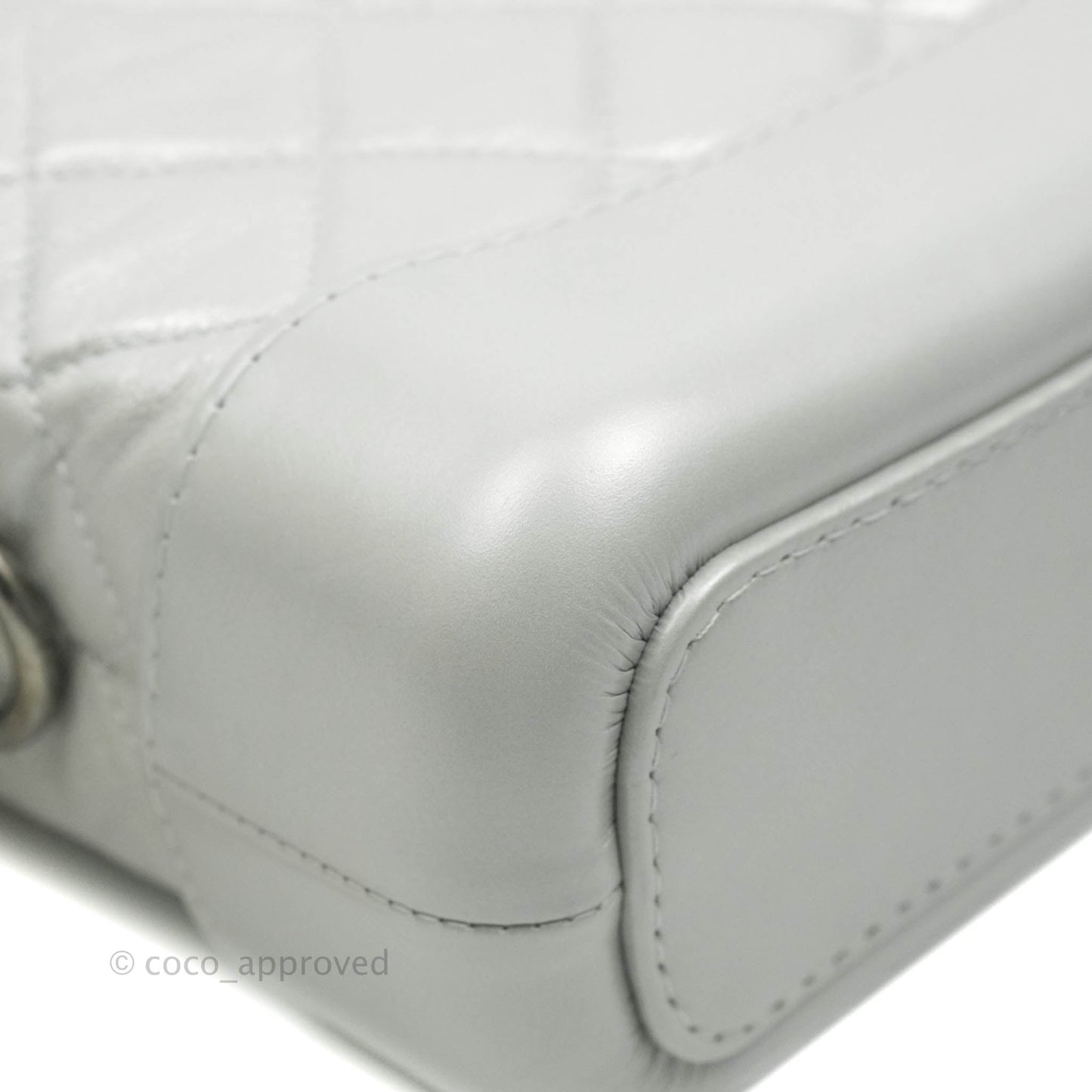Chanel Small Gabrielle Hobo Bag Metallic Light Silver Aged Calfskin Mixed Hardware 19K