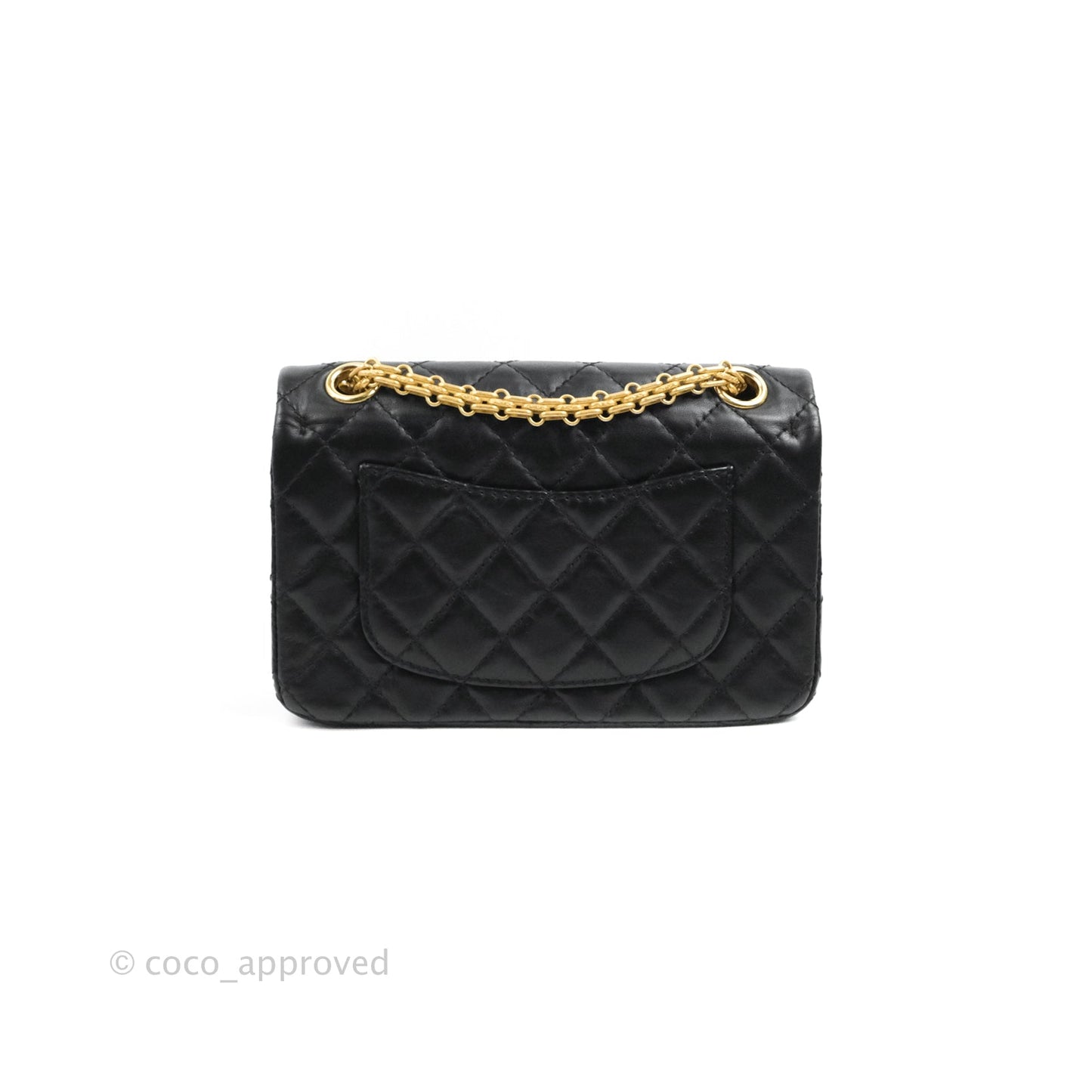 Chanel Mini Reissue 224 Black Aged Calfskin Aged Gold Hardware