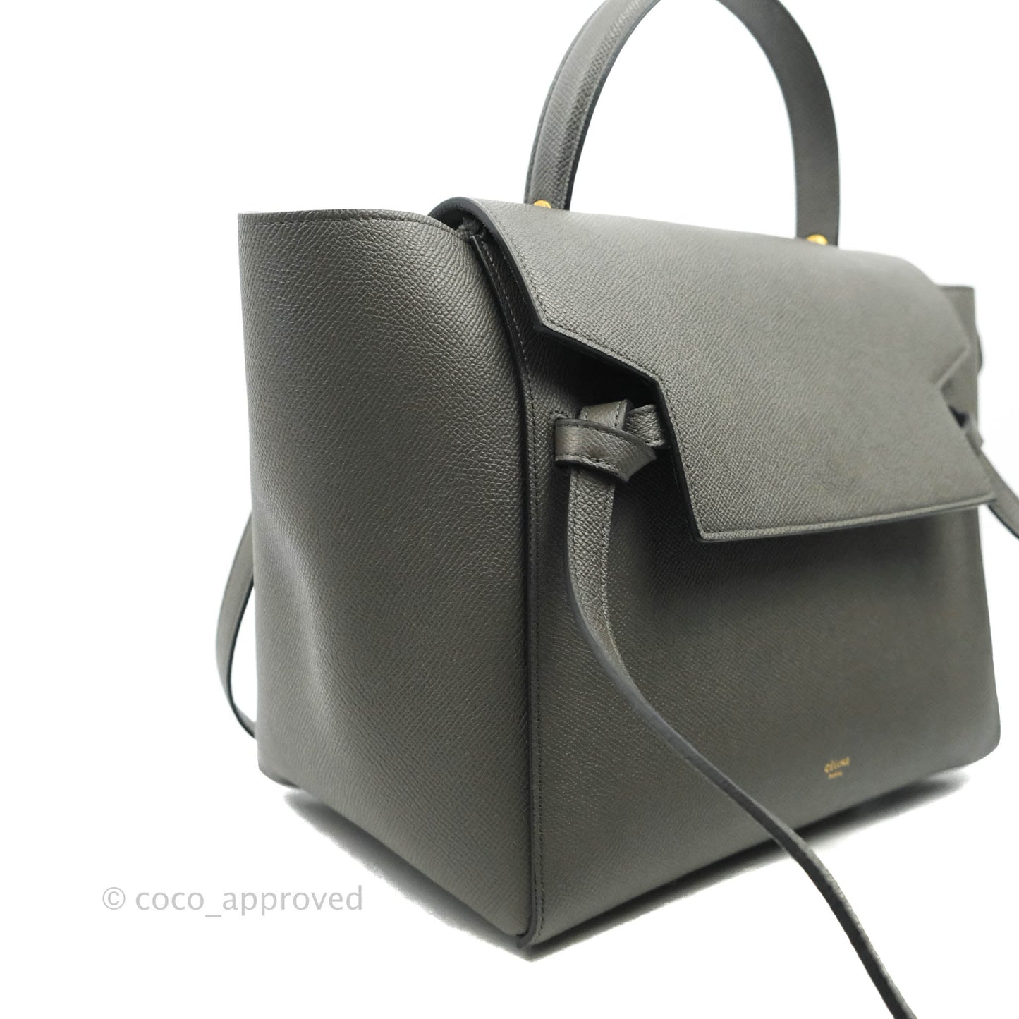 Celine Mini Belt Bag Grey Grained Calfskin Gold Hardware