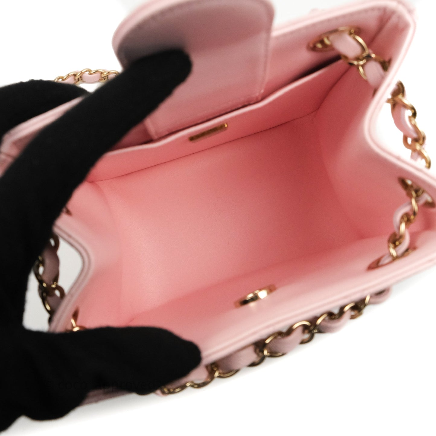 Chanel Quilted Mini Bucket Bag Light Pink Caviar Gold Hardware