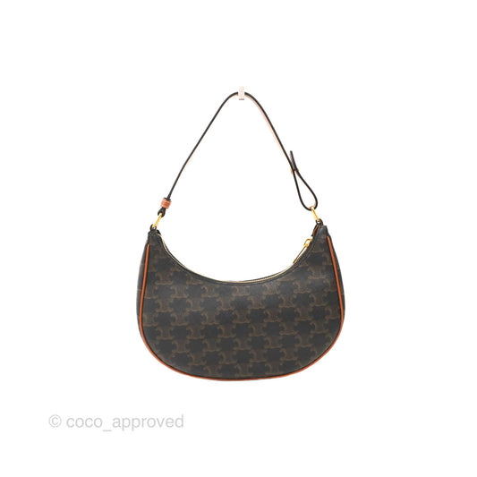 Celine Ava Bag In Triomphe Canvas Calfskin Tan