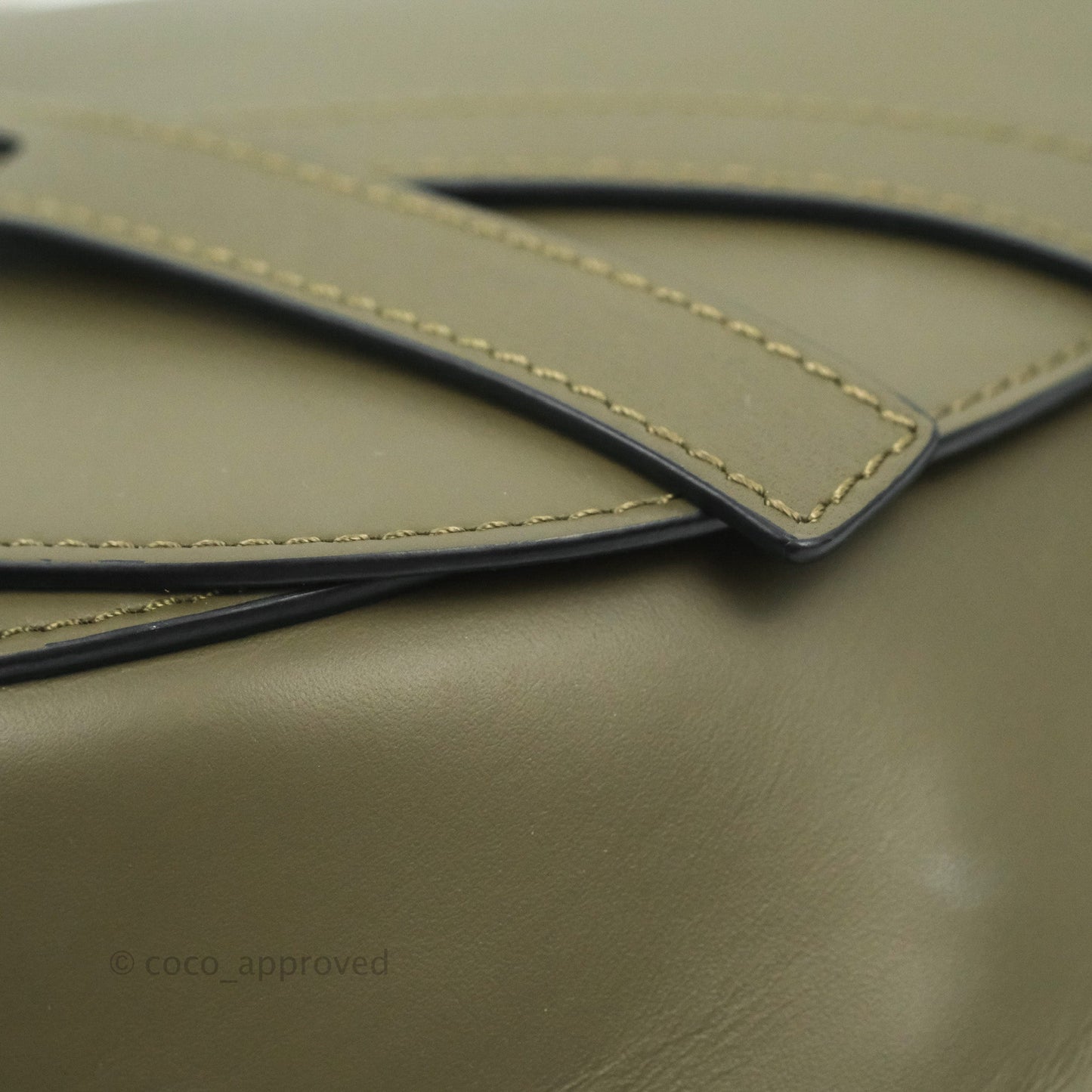 Loewe Small Gate Bag in Soft Calfskin & Jacquard Strap Autumn Green