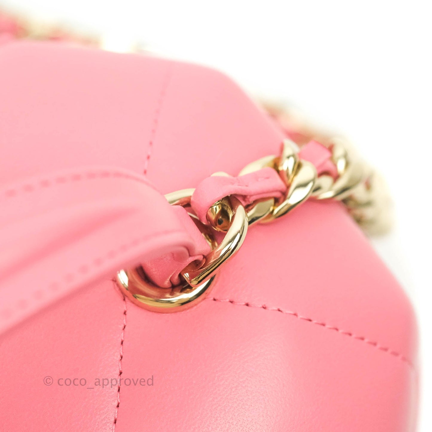 Chanel Small Hexagon Vanity Case Pink Lambskin Gold Hardware