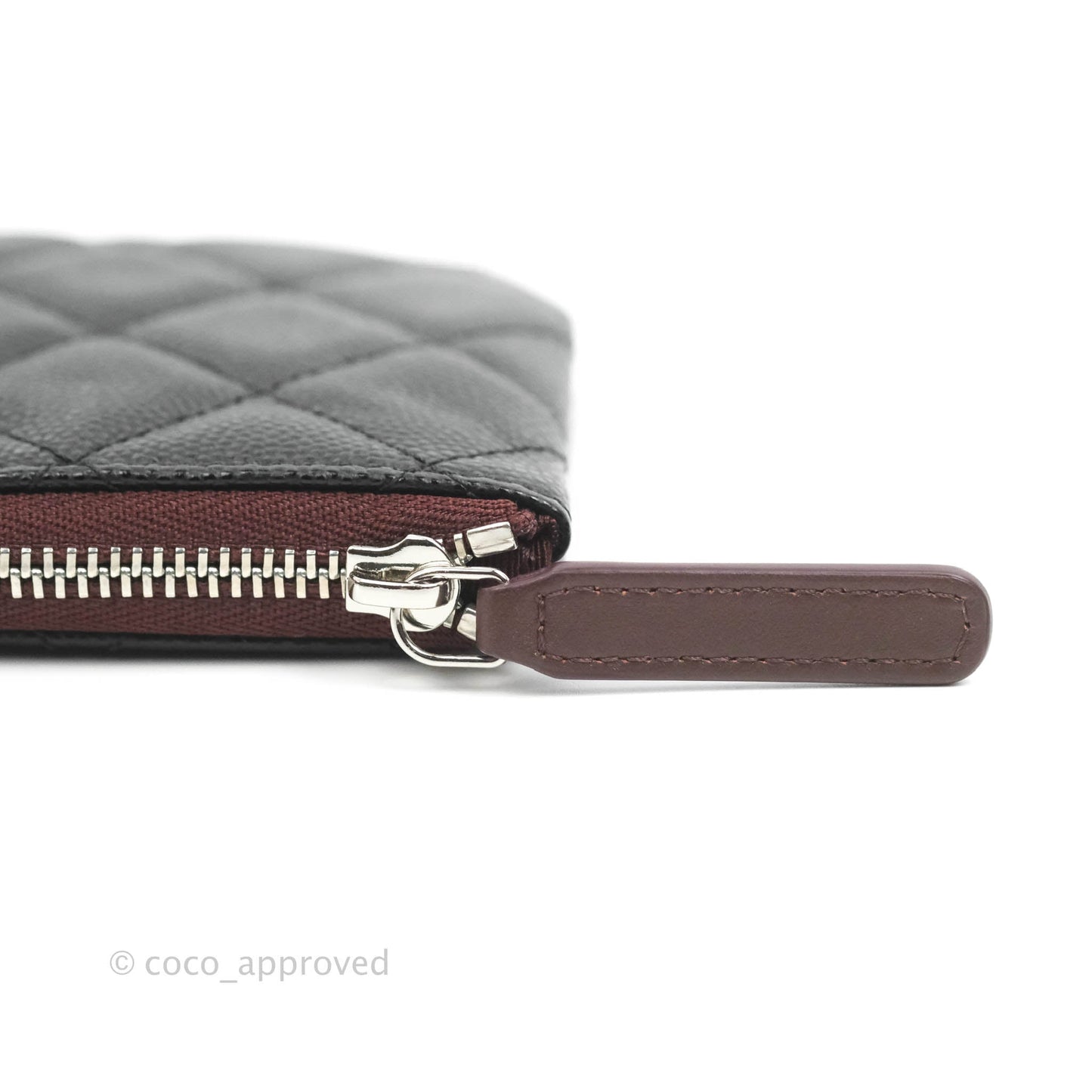 Chanel Quilted Mini O Case Black Caviar Silver Hardware