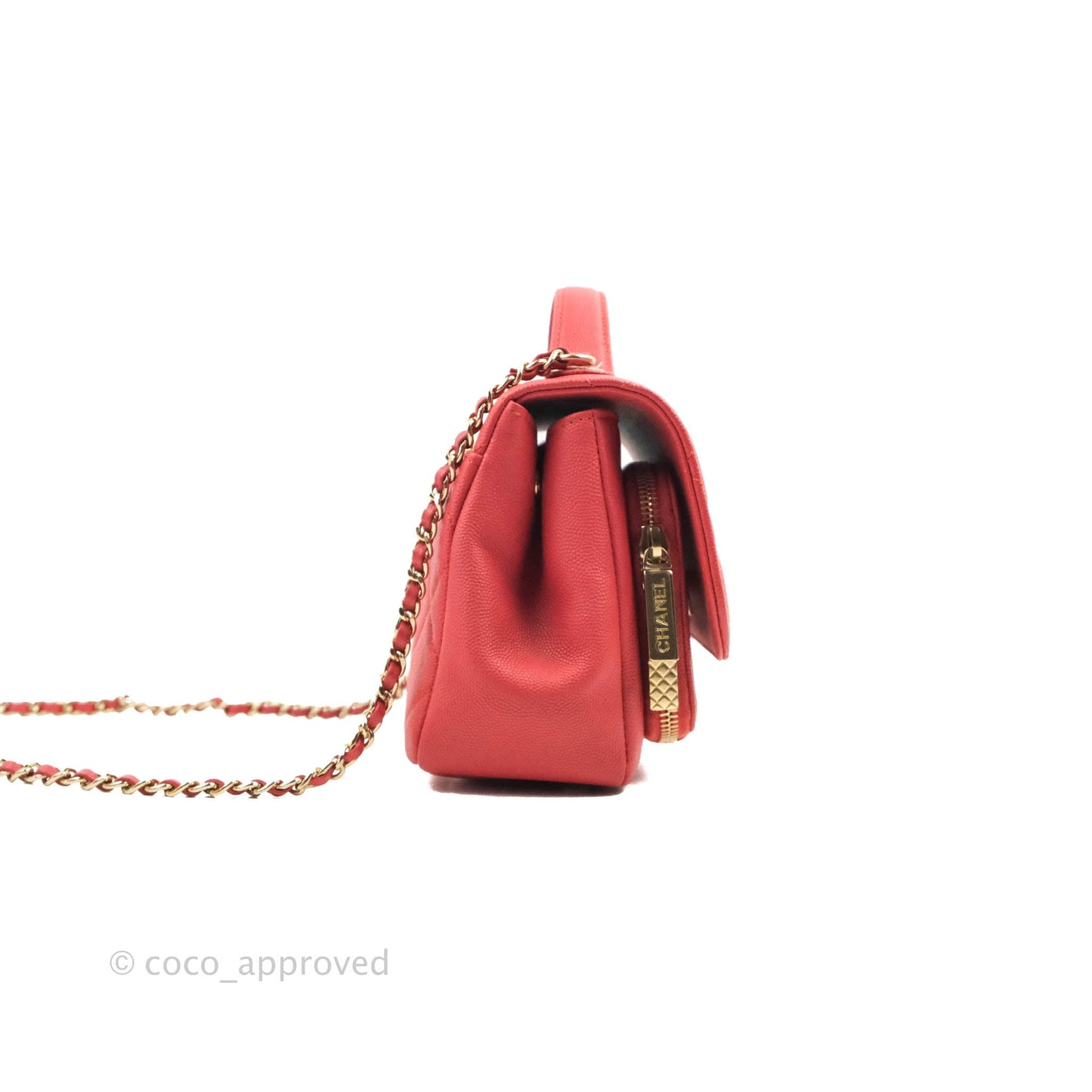 Chanel Quilted Small Business Affinity Flap Red Caviar Gold Hardware