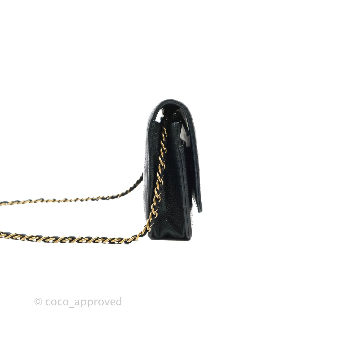 Chanel Boy Wallet on Chain WOC Ver Dark Navy Caviar Aged Gold Hardware