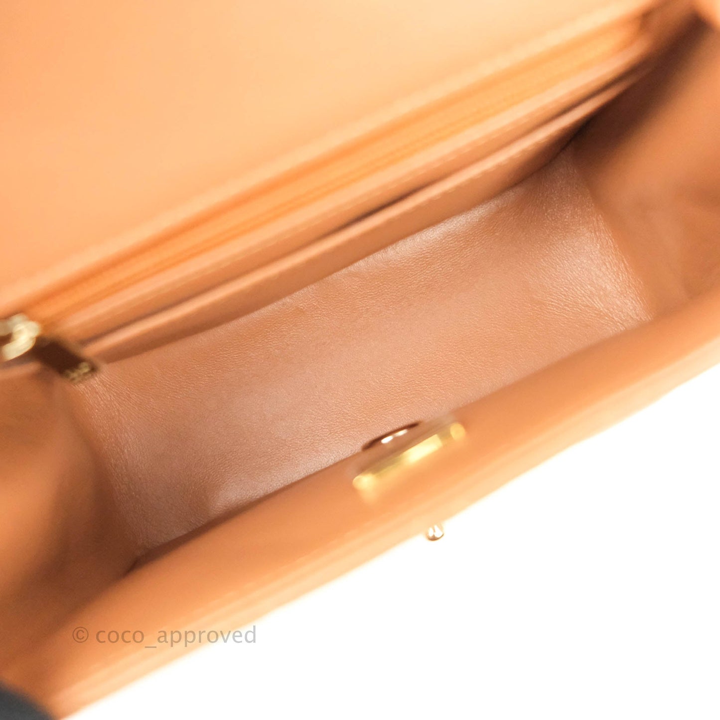 Chanel Classic Quilted Mini Square Caramel Dark Beige Lambskin Gold Hardware